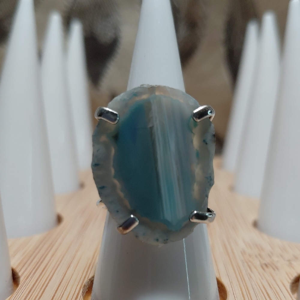Stunning Silver Ring with Blue Stone
